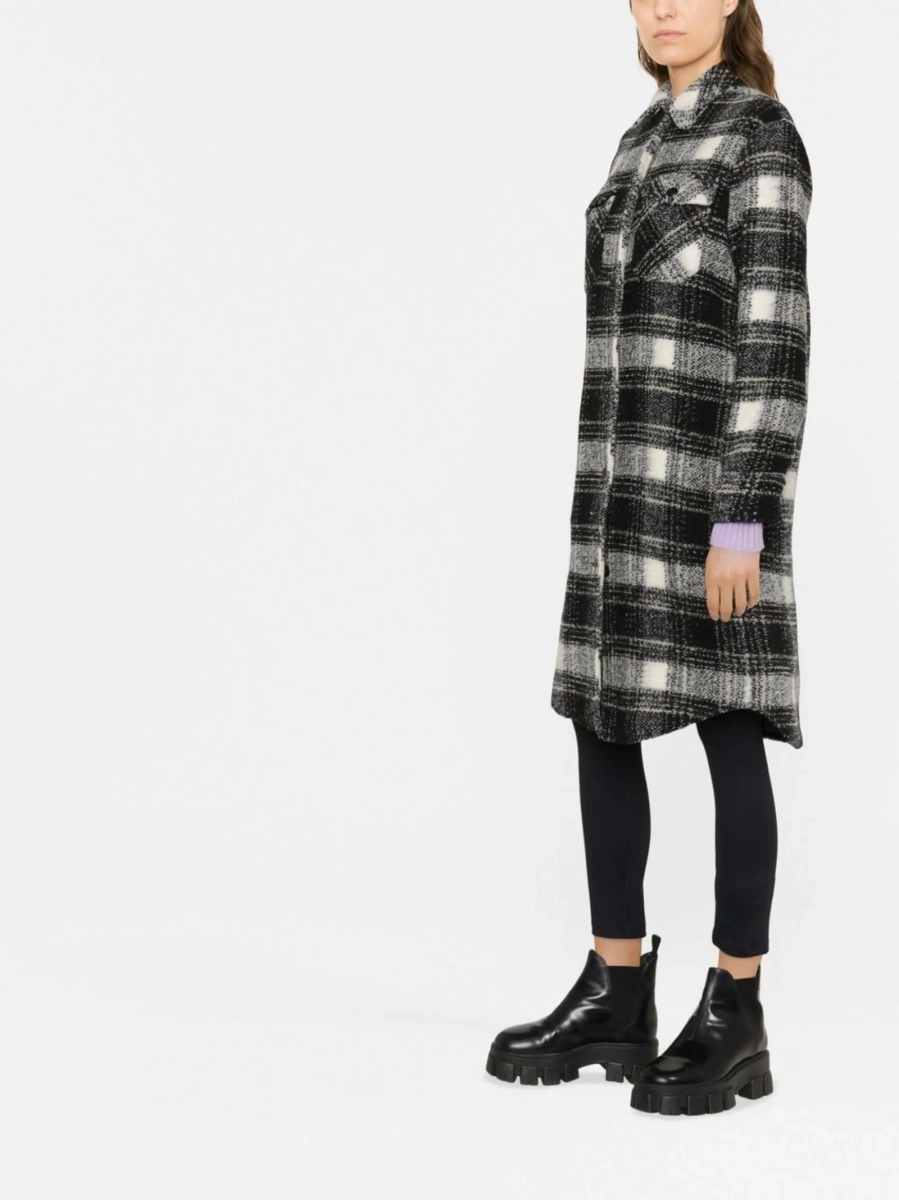 Palton Woolrich negru din fibre si lana - Img 3