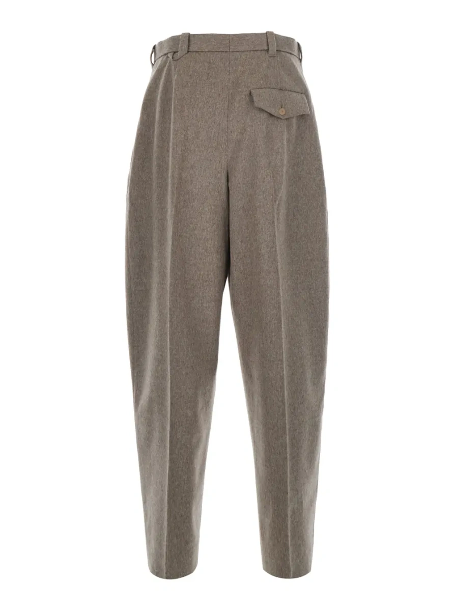 Pantaloni Beige Cotton Pants with Elastic Waist and Side Pockets for Men - Img 2