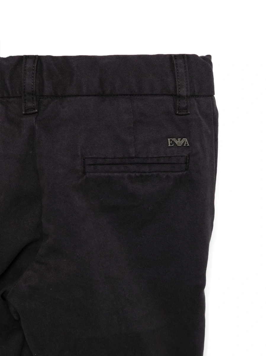 Pantaloni Blue Trousers with Belt Loops and Logo Plate on the Back in Cotton Boy - Img 5