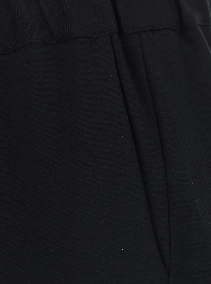 Pantaloni 'Buddy' Black pants with elastic drawstring waistband in fabric for women - Img 3