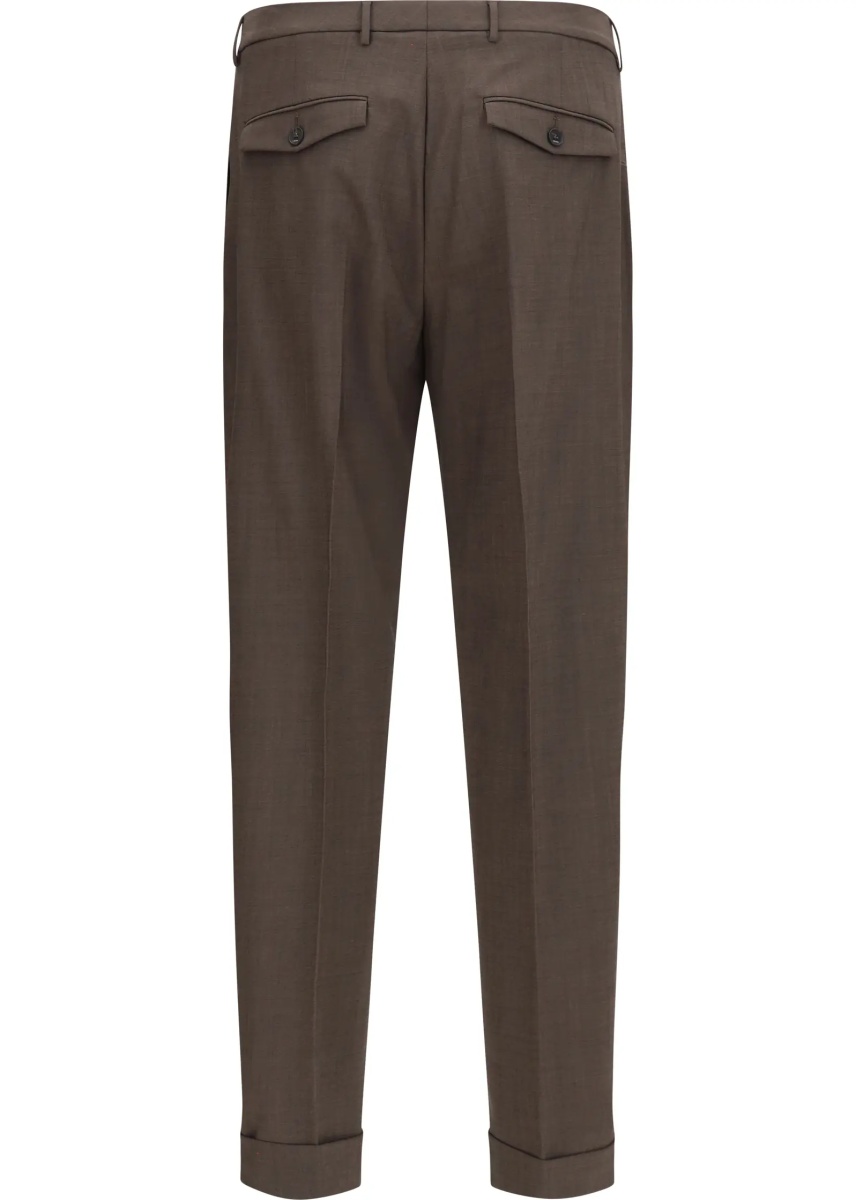 Pantaloni Carrot fit single pleat Pants in virgin wool - Img 2