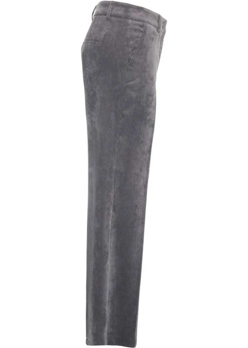 Pantaloni casual Cambio gri din catifea reiata - Img 3