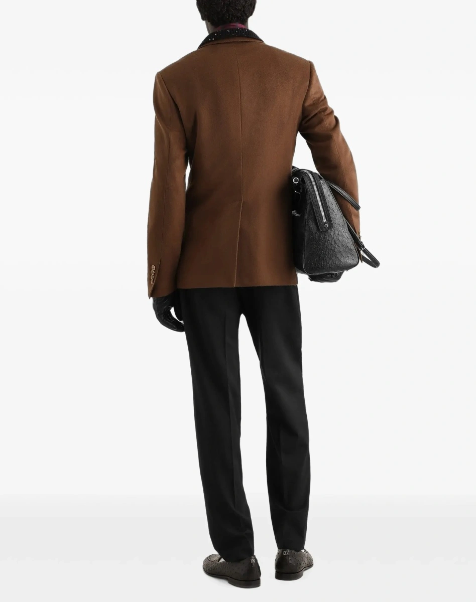 Pantaloni casual Dolce &amp; Gabbana negri din lana - Img 5