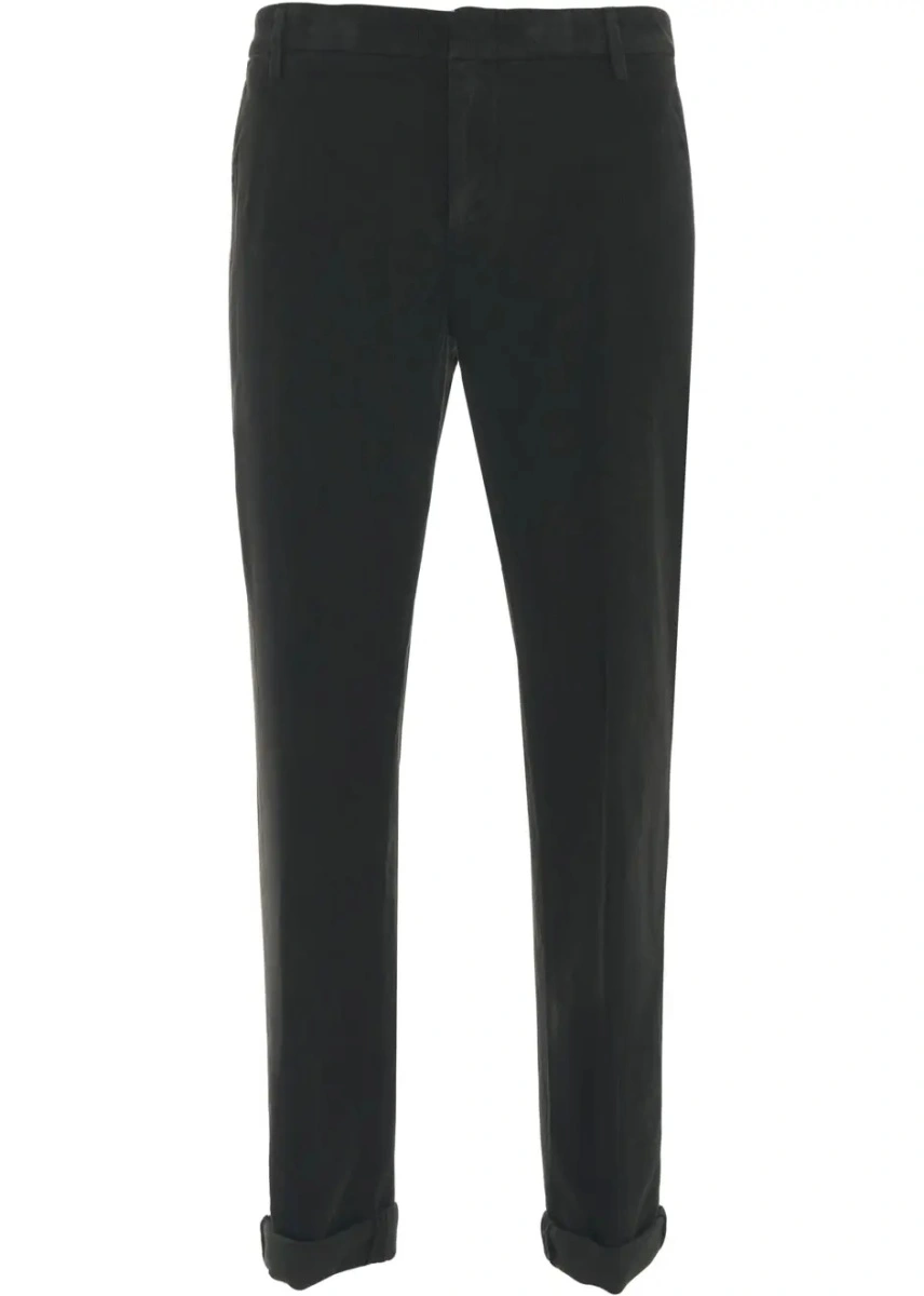 Pantaloni casual Dondup verzi din bumbac - Img 2