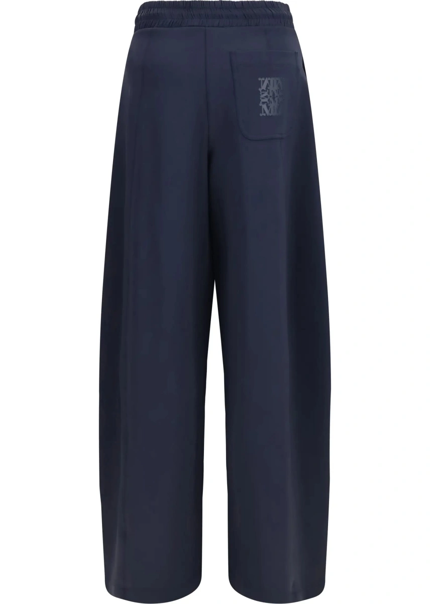 Pantaloni casual Max Mara albastri din bumbac si jerse - Img 2