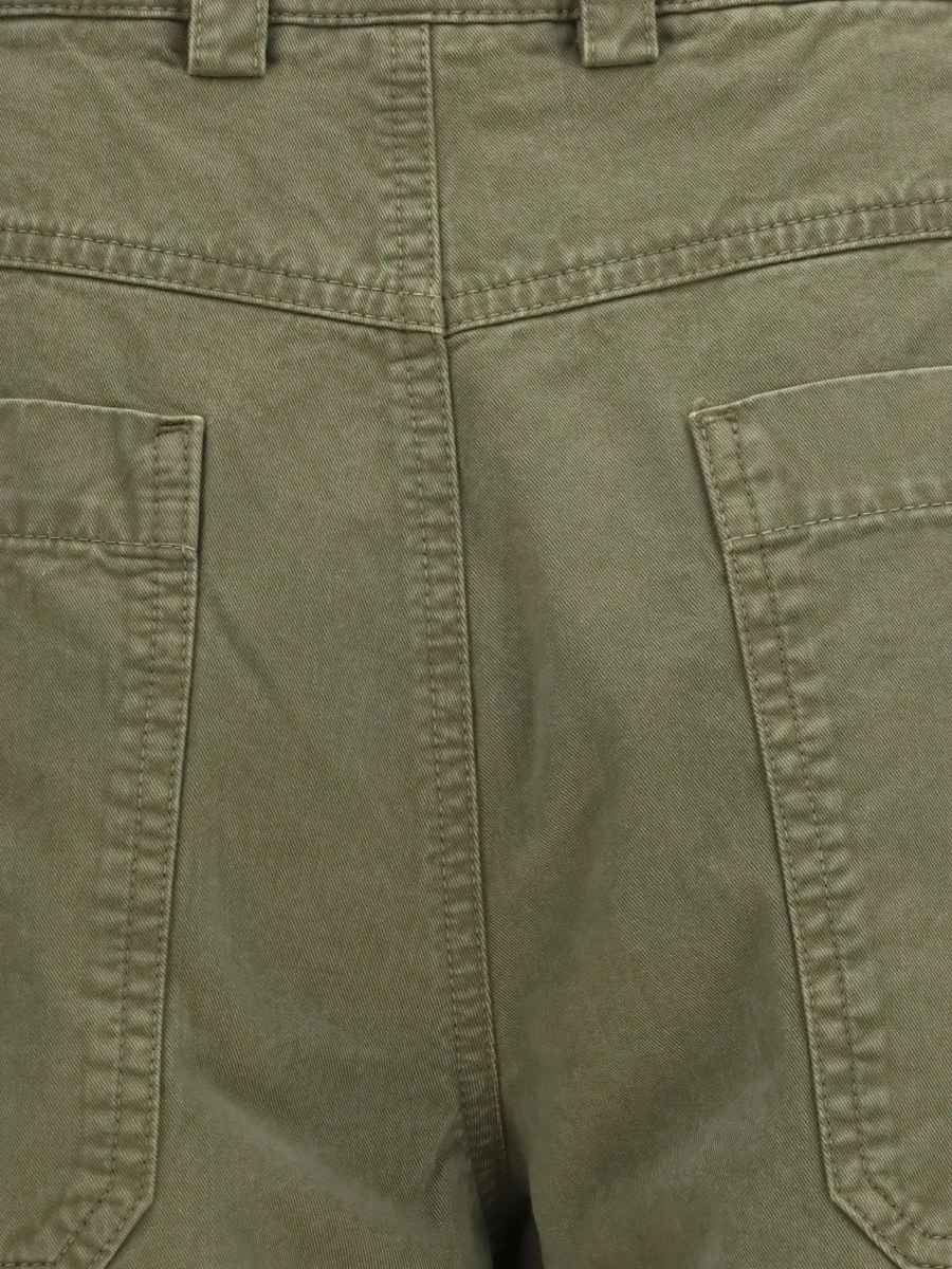 Pantaloni casual Off-White verzi din bumbac - Img 5