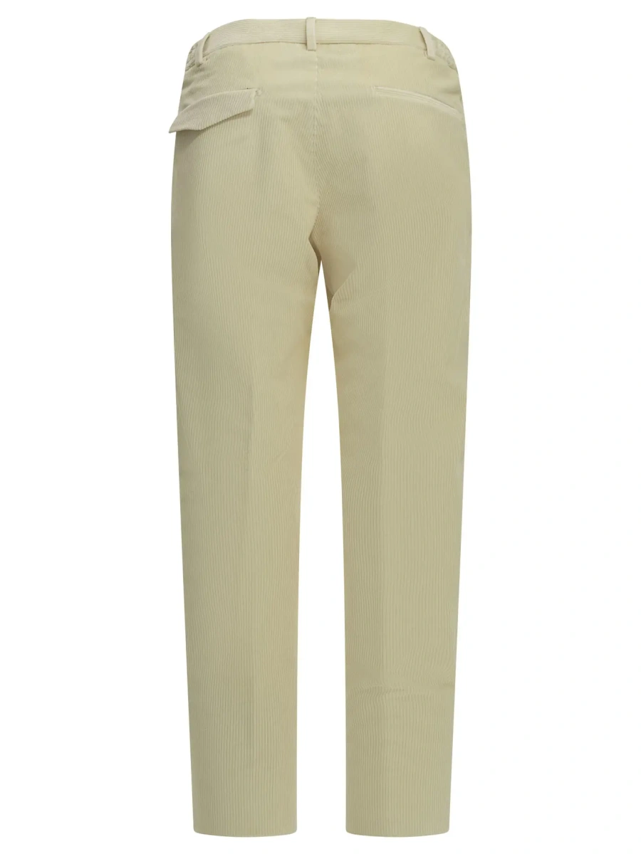 Pantaloni casual Tagliatore albi din catifea reiata - Img 2