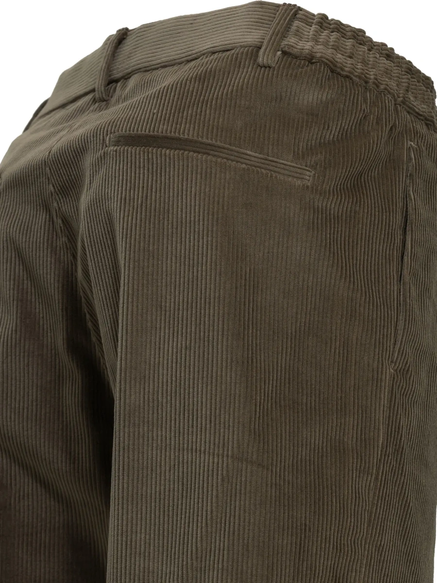 Pantaloni casual Tagliatore maro din catifea reiata - Img 4