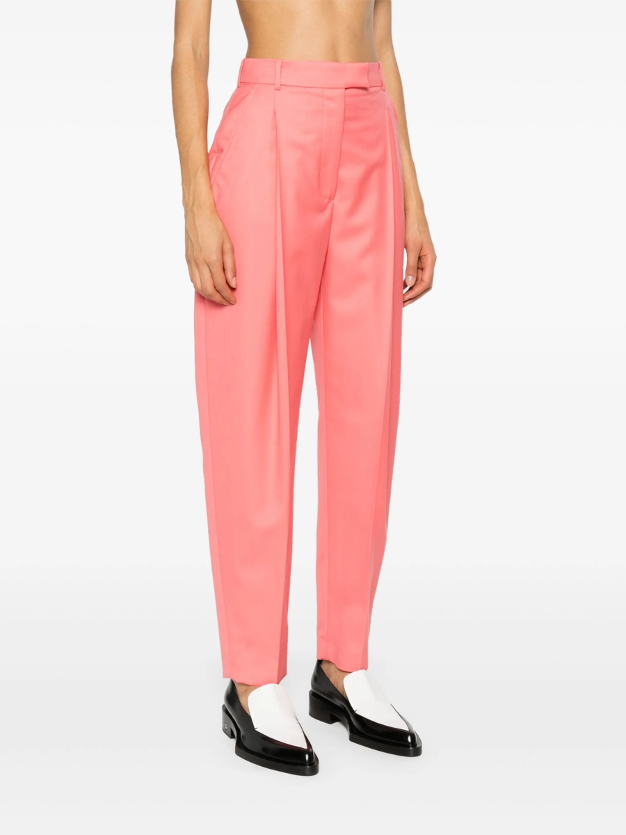 Pantaloni conici Alexander McQueen roz din lana - Img 3