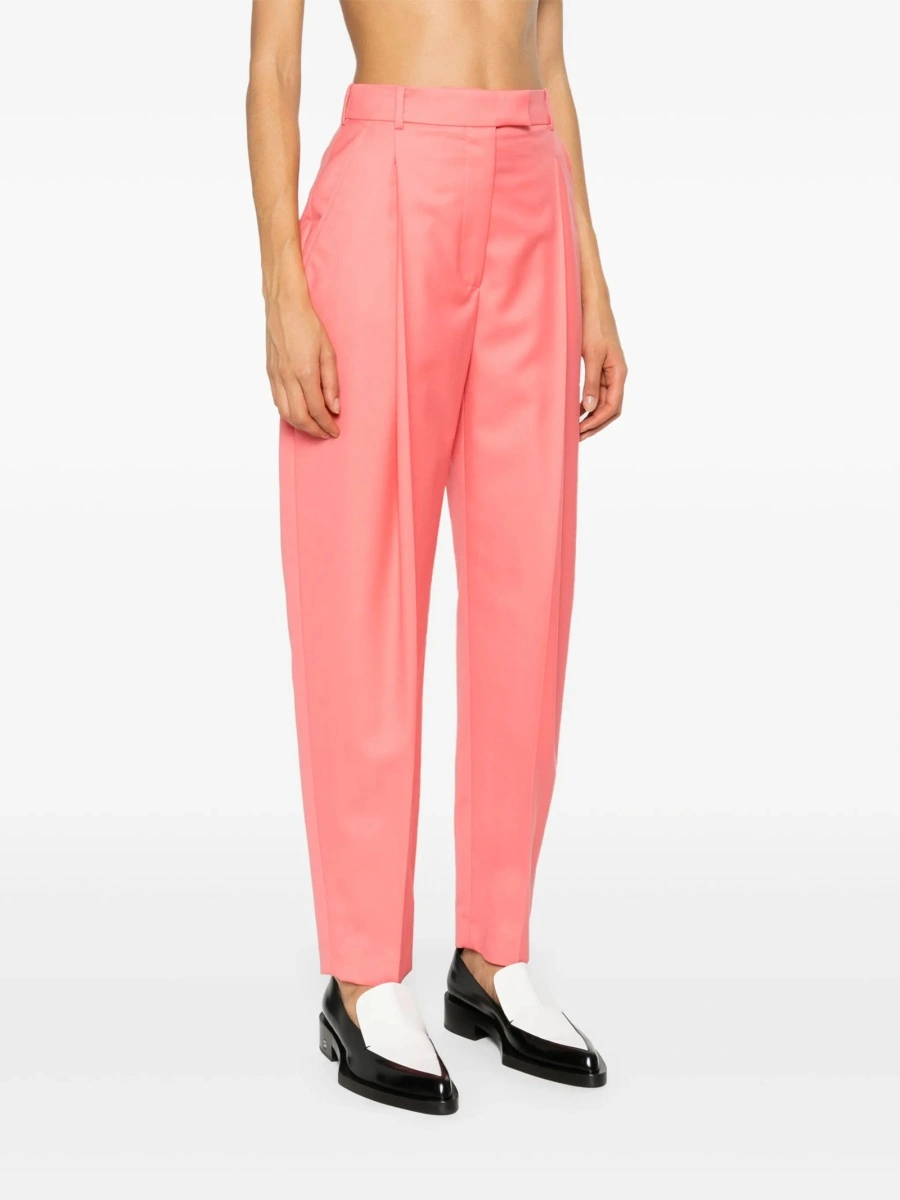 Pantaloni conici Alexander McQueen roz din lana - Img 3