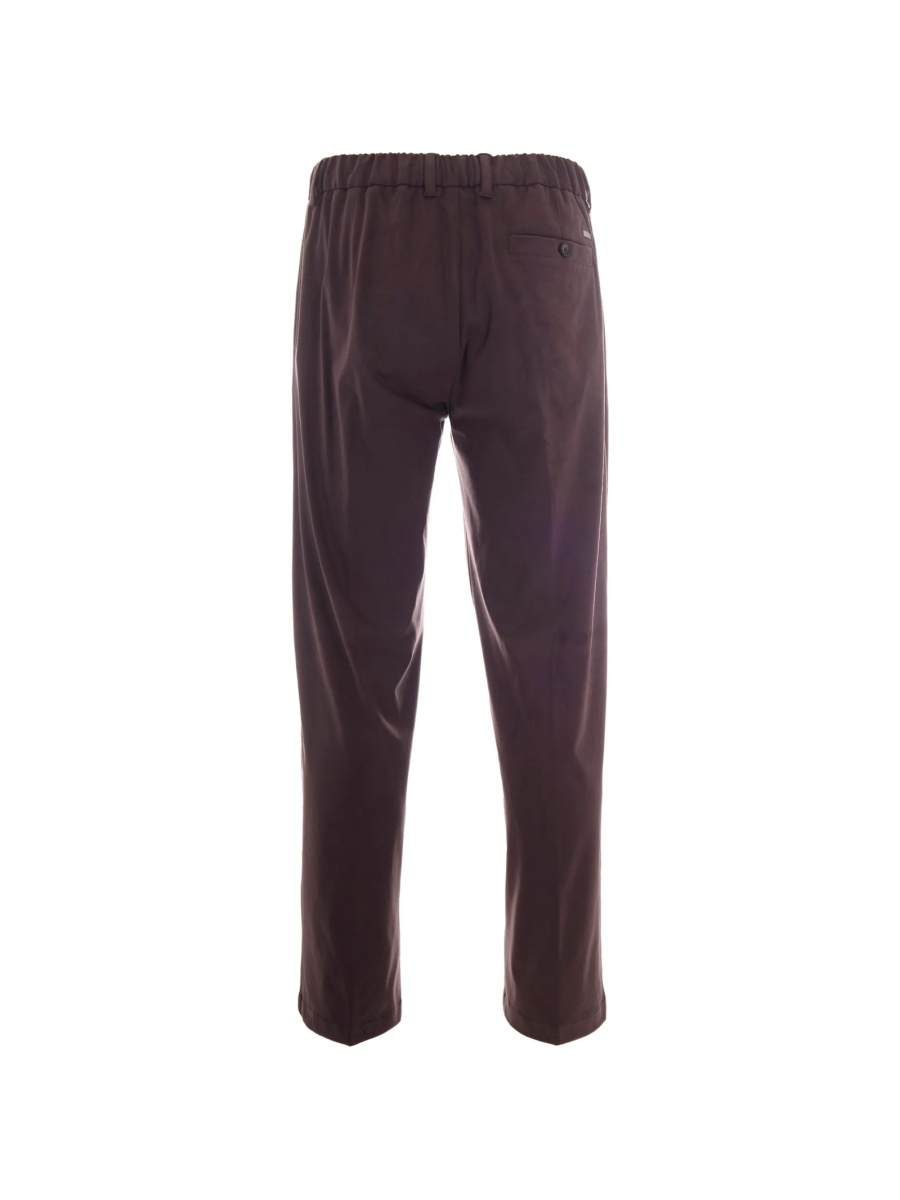 Pantaloni conici Herno maro din spandex/elastan si polyester - Img 2