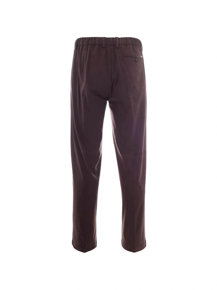 Pantaloni conici Herno maro din spandex/elastan si polyester - Img 2