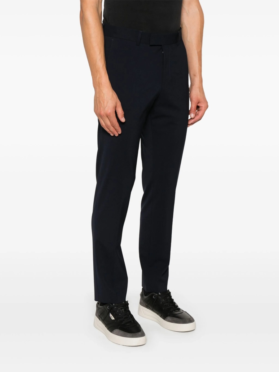 Pantaloni conici Hugo Boss albastri din elastan si lana - Img 3