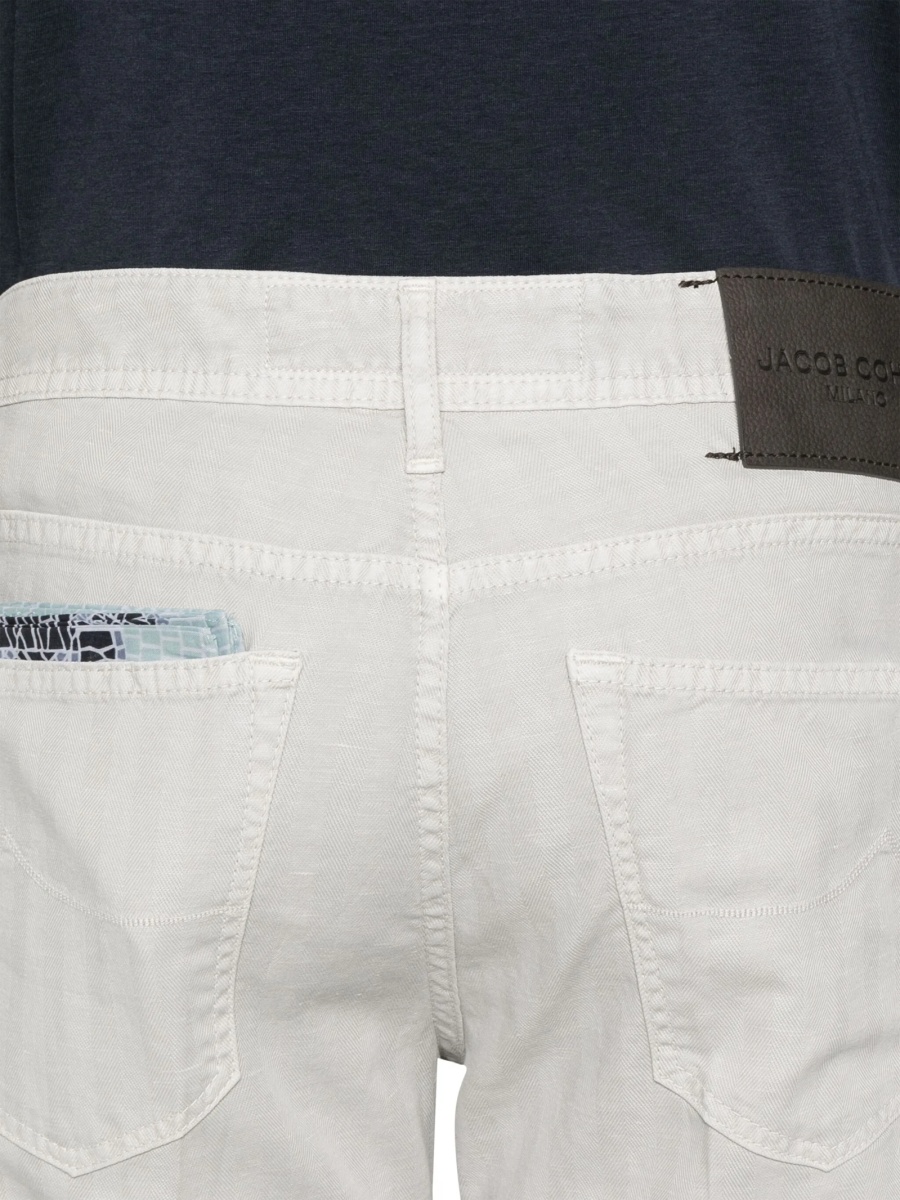 Pantaloni conici Jacob Cohen gri din elastan si bumbac - Img 5