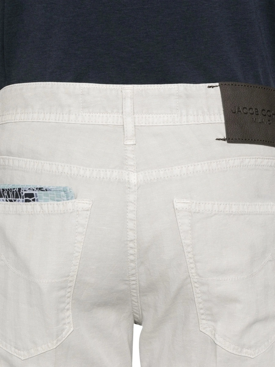 Pantaloni conici Jacob Cohen gri din elastan si bumbac - Img 5