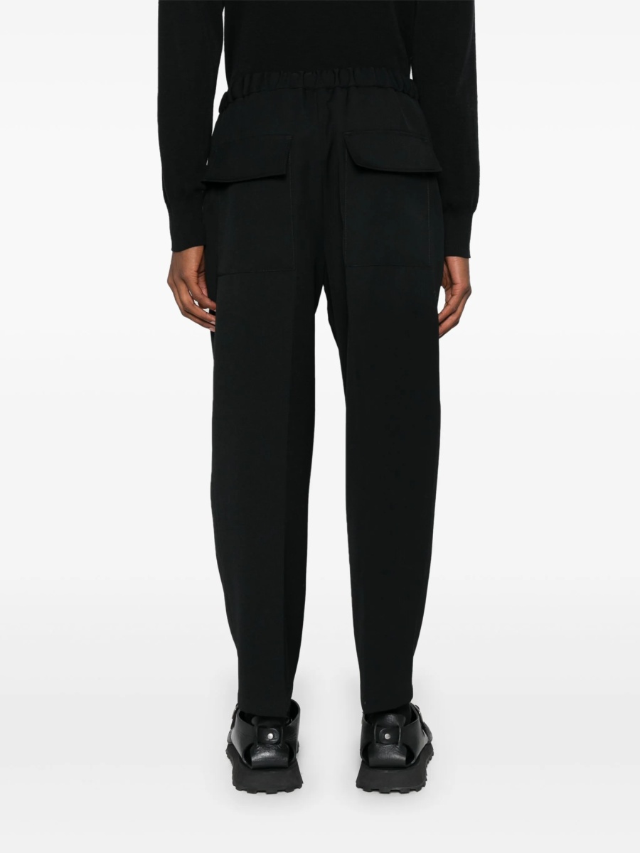 Pantaloni conici Jil Sander negri din lana - Img 4
