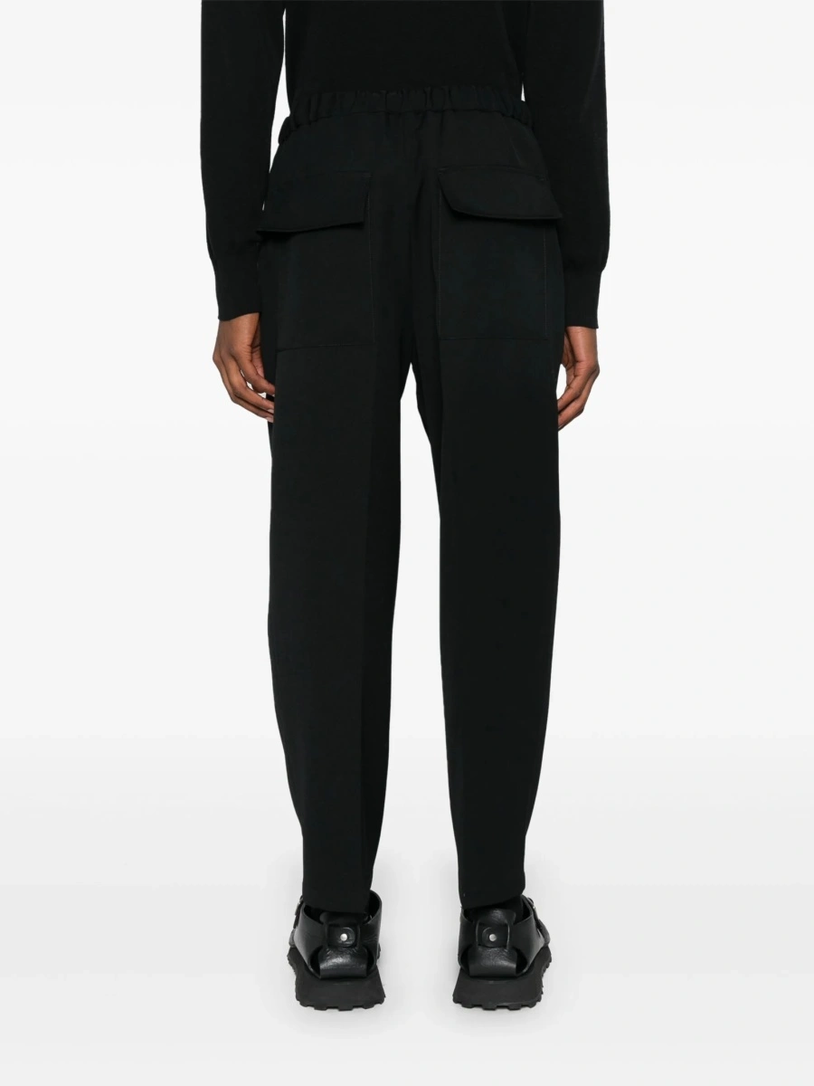 Pantaloni conici Jil Sander negri din lana - Img 4