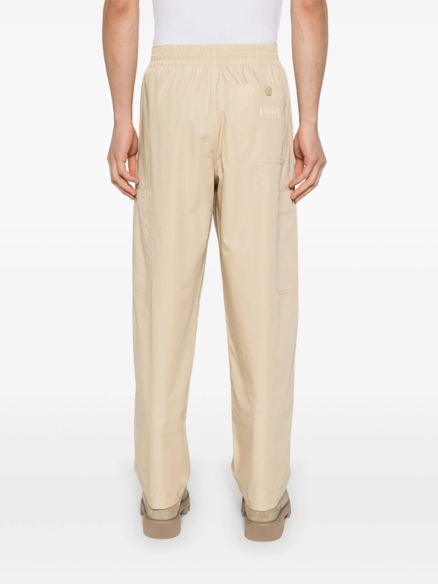 Pantaloni conici Kenzo neutri din bumbac - Img 4