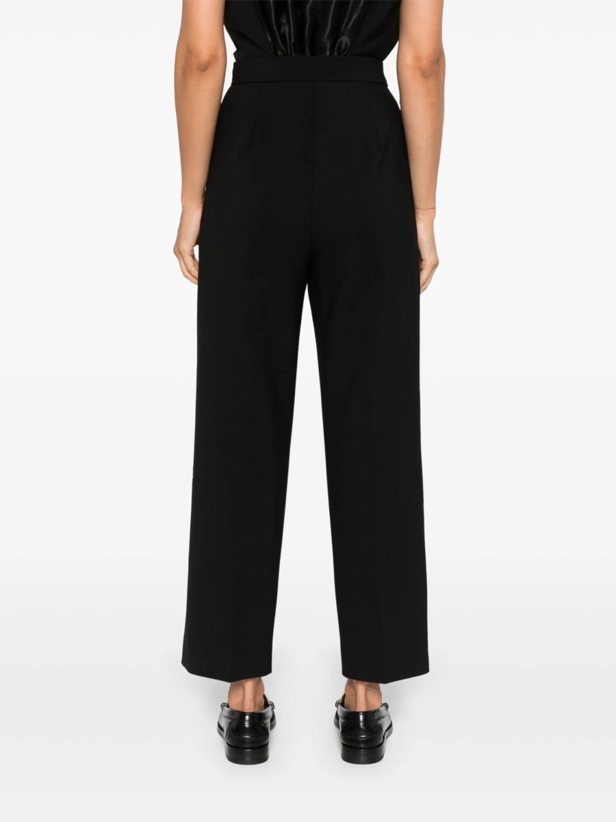 Pantaloni conici Max Mara negri din elastan si lana - Img 4