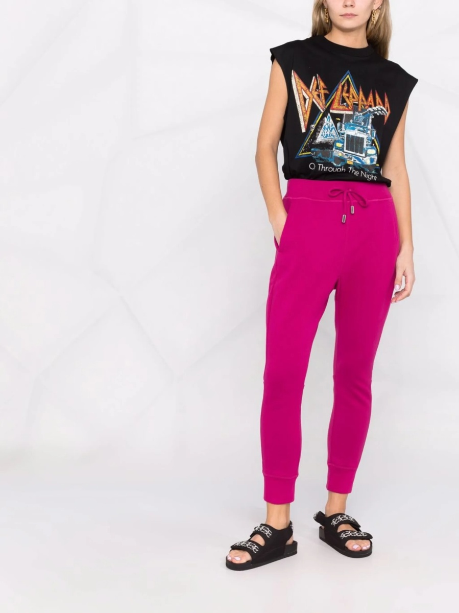 Pantaloni de trening DSQUARED2 roz din bumbac - Img 2