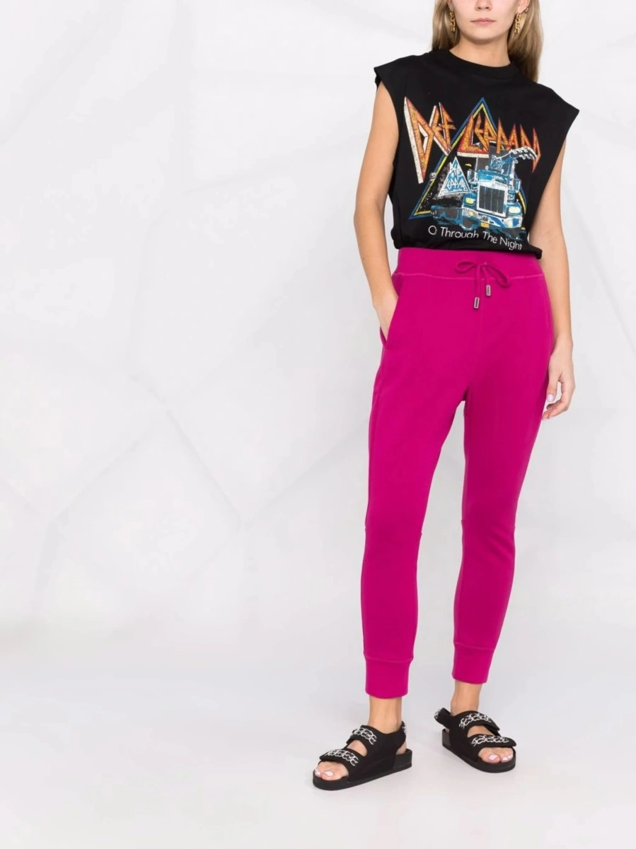 Pantaloni de trening DSQUARED2 roz din bumbac - Img 2