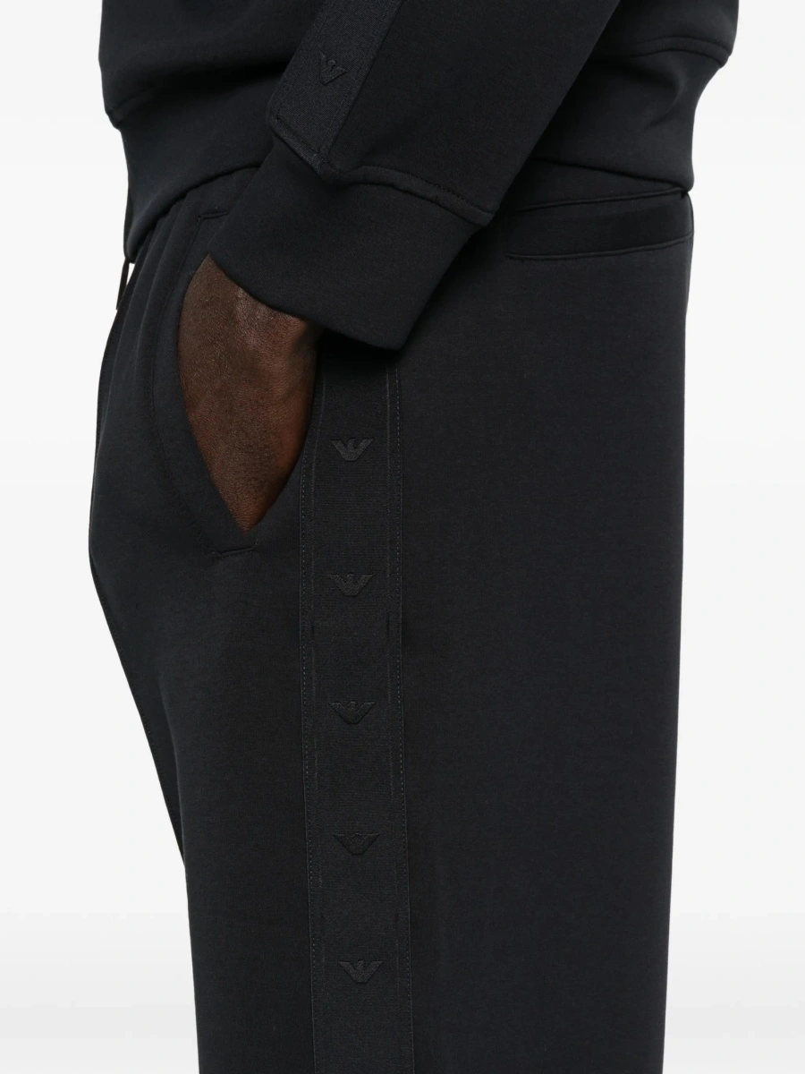 Pantaloni de trening Emporio Armani albastri din bumbac si polyester - Img 5