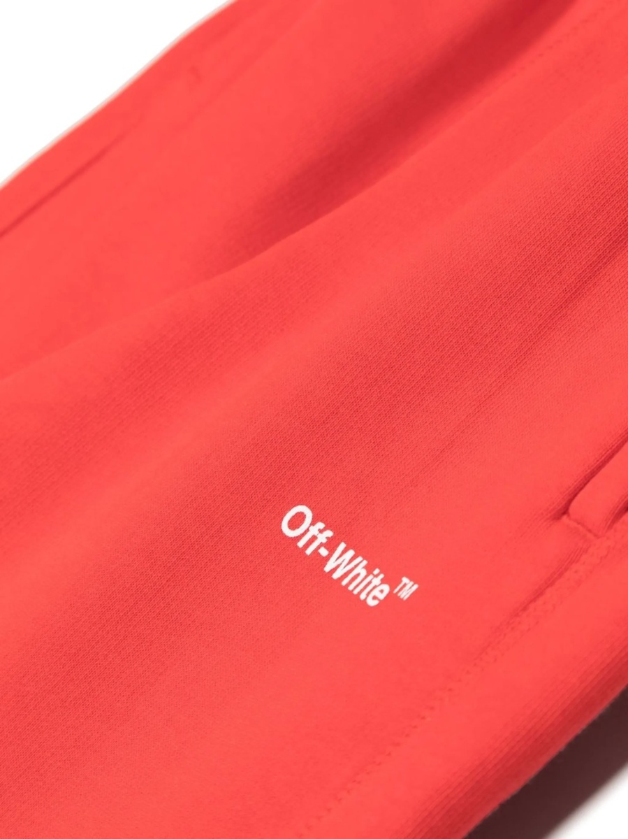 Pantaloni de trening Off-White rosii din bumbac - Img 3