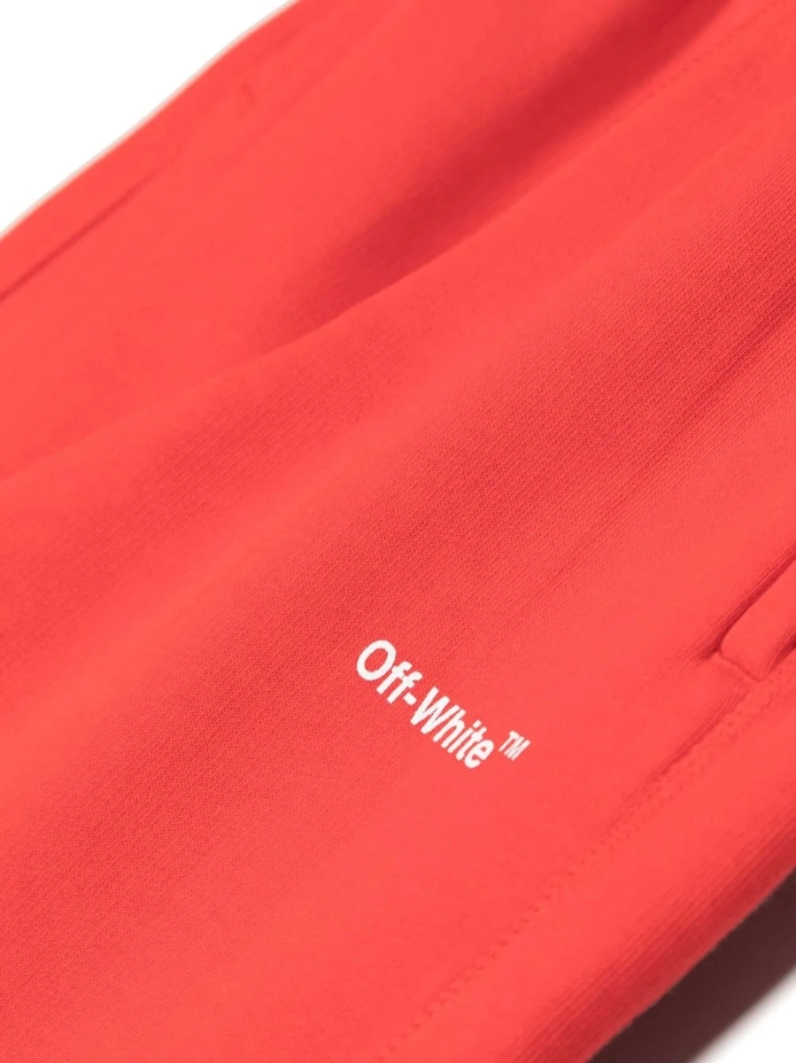 Pantaloni de trening Off-White rosii din bumbac - Img 3