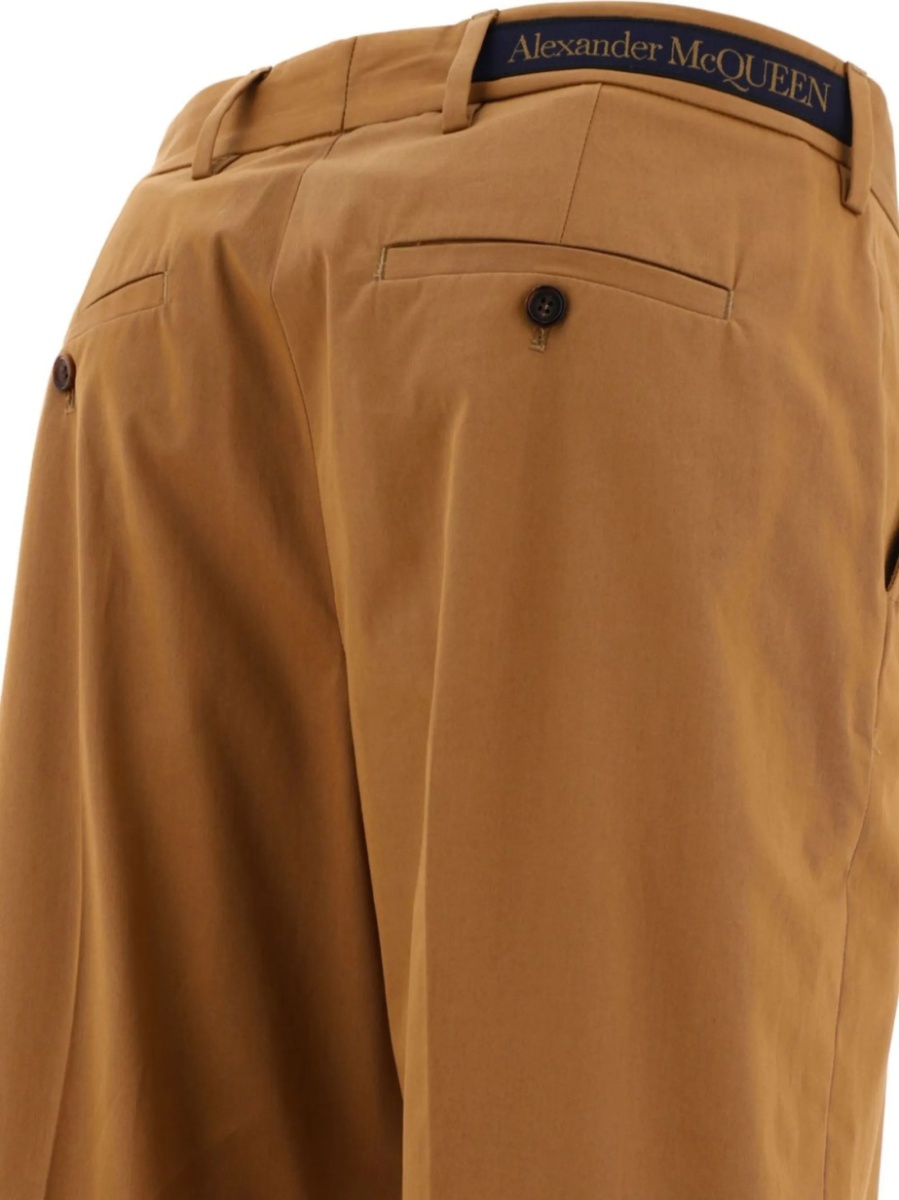 Pantaloni drepti Alexander McQueen maro din bumbac si polyester - Img 4