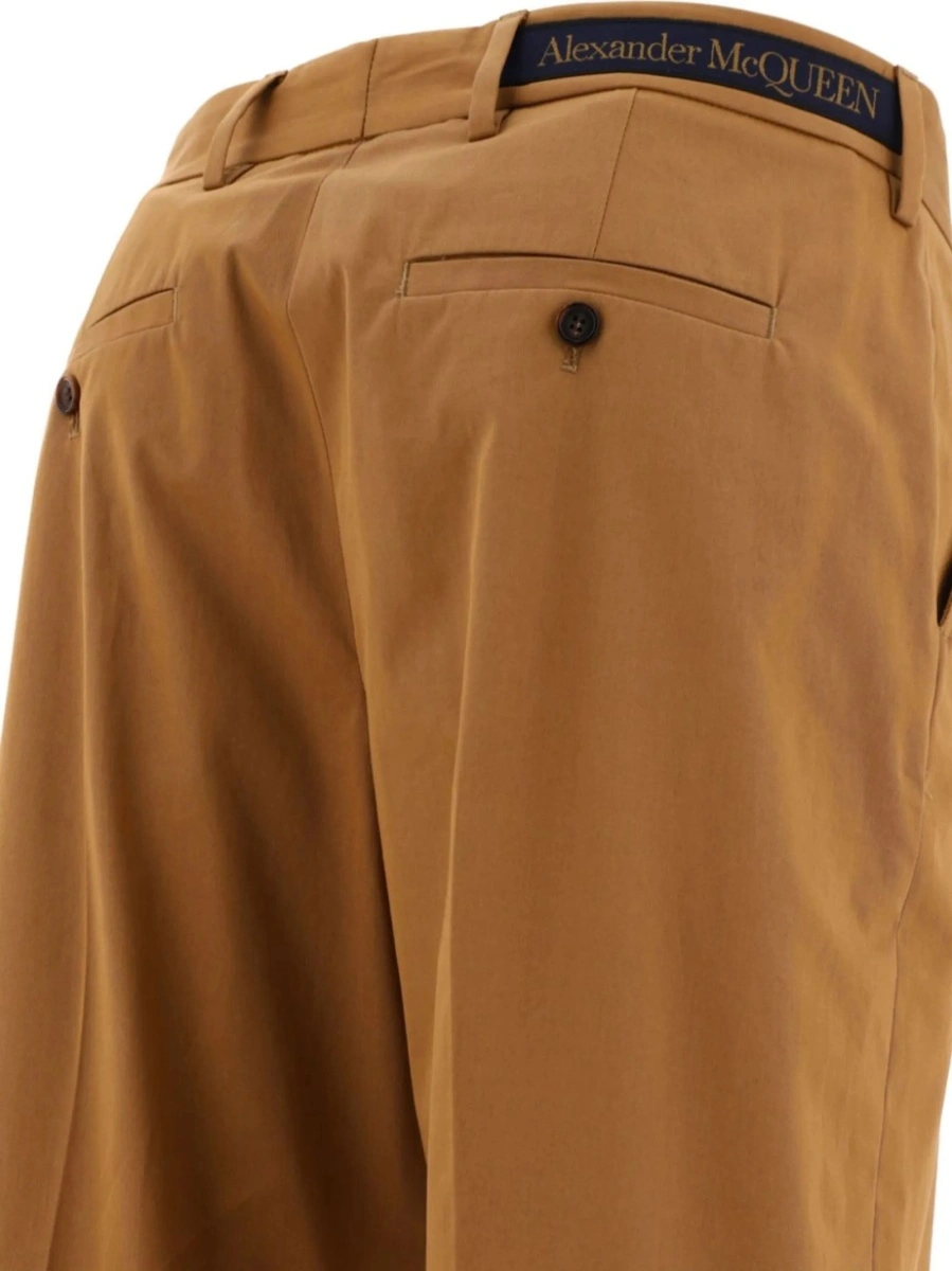 Pantaloni drepti Alexander McQueen maro din bumbac si polyester - Img 4