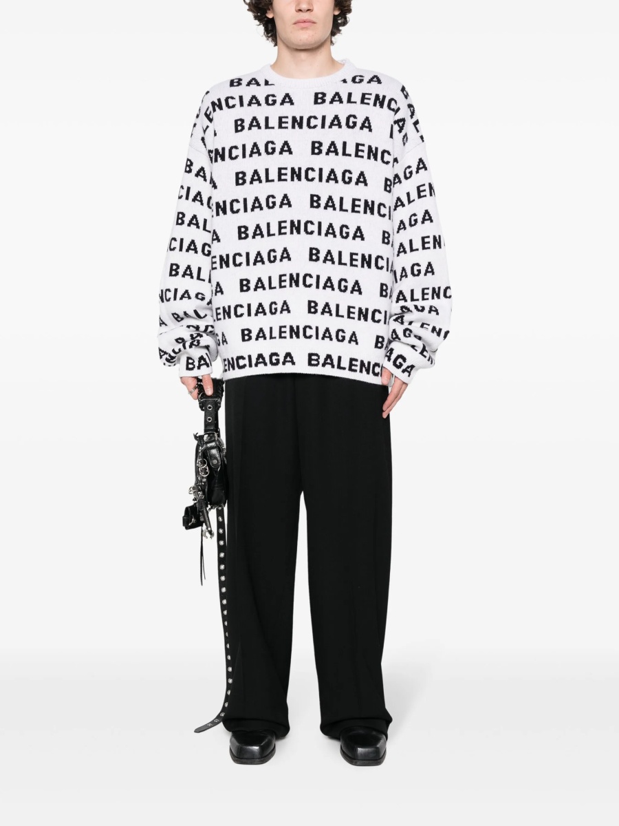 Pantaloni drepti Balenciaga negri din lana - Img 2