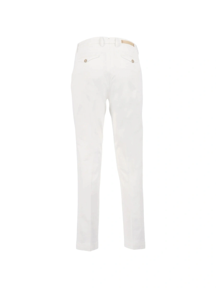 Pantaloni drepti Briglia albi din material textil - Img 2