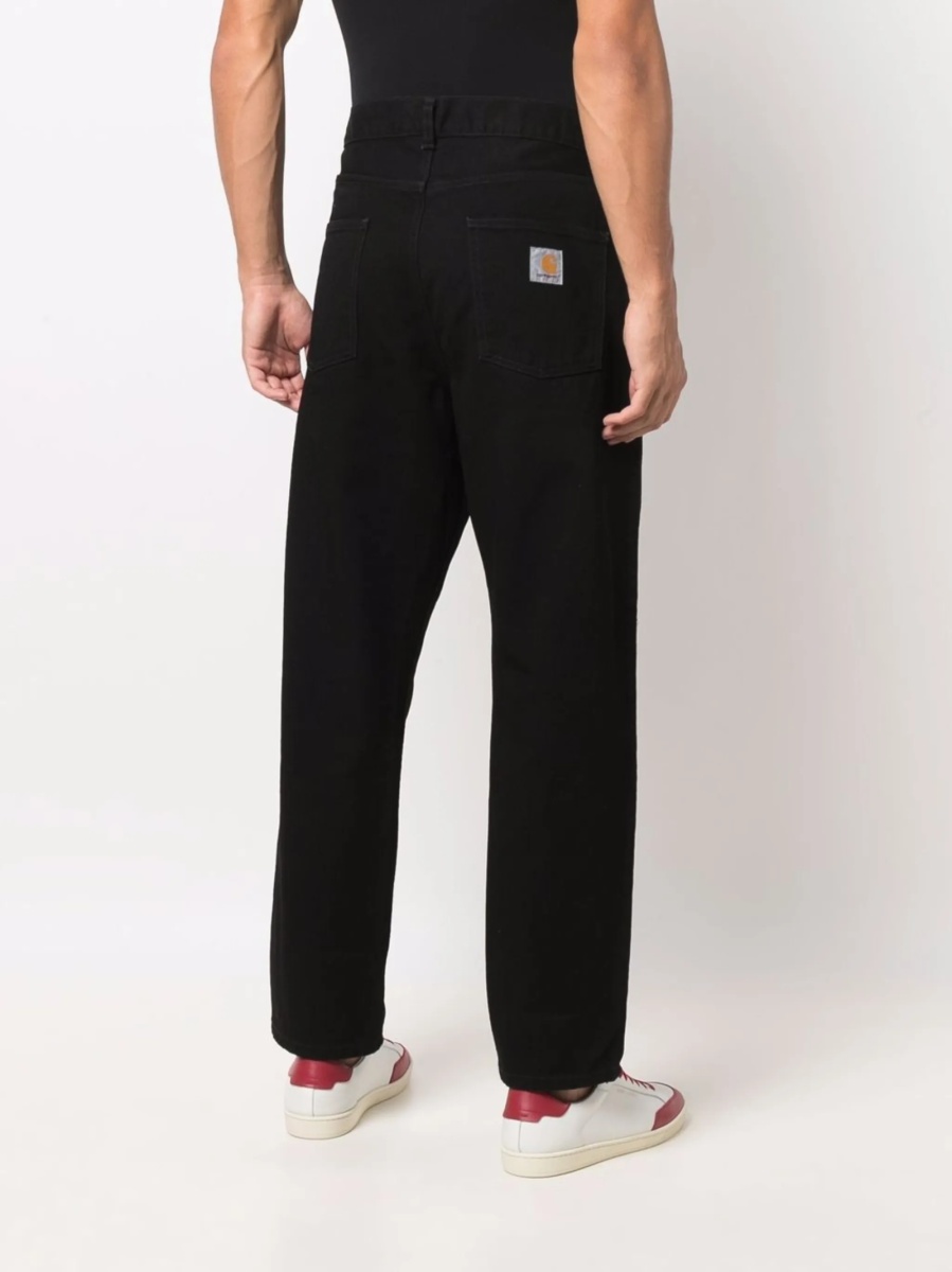 Pantaloni drepti Carhartt negri din bumbac organic - Img 4