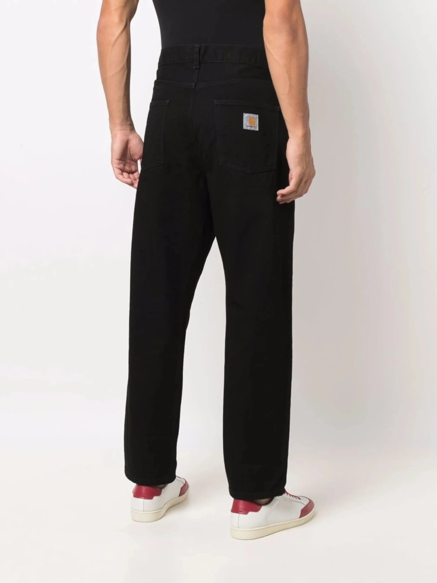 Pantaloni drepti Carhartt negri din bumbac organic - Img 4