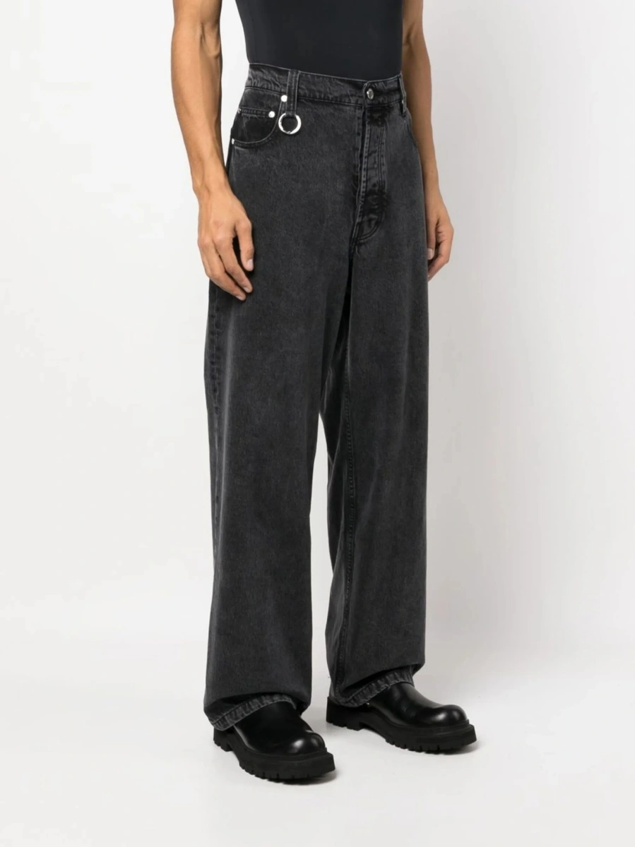 Pantaloni drepti ÉTUDES negri din bumbac organic - Img 3