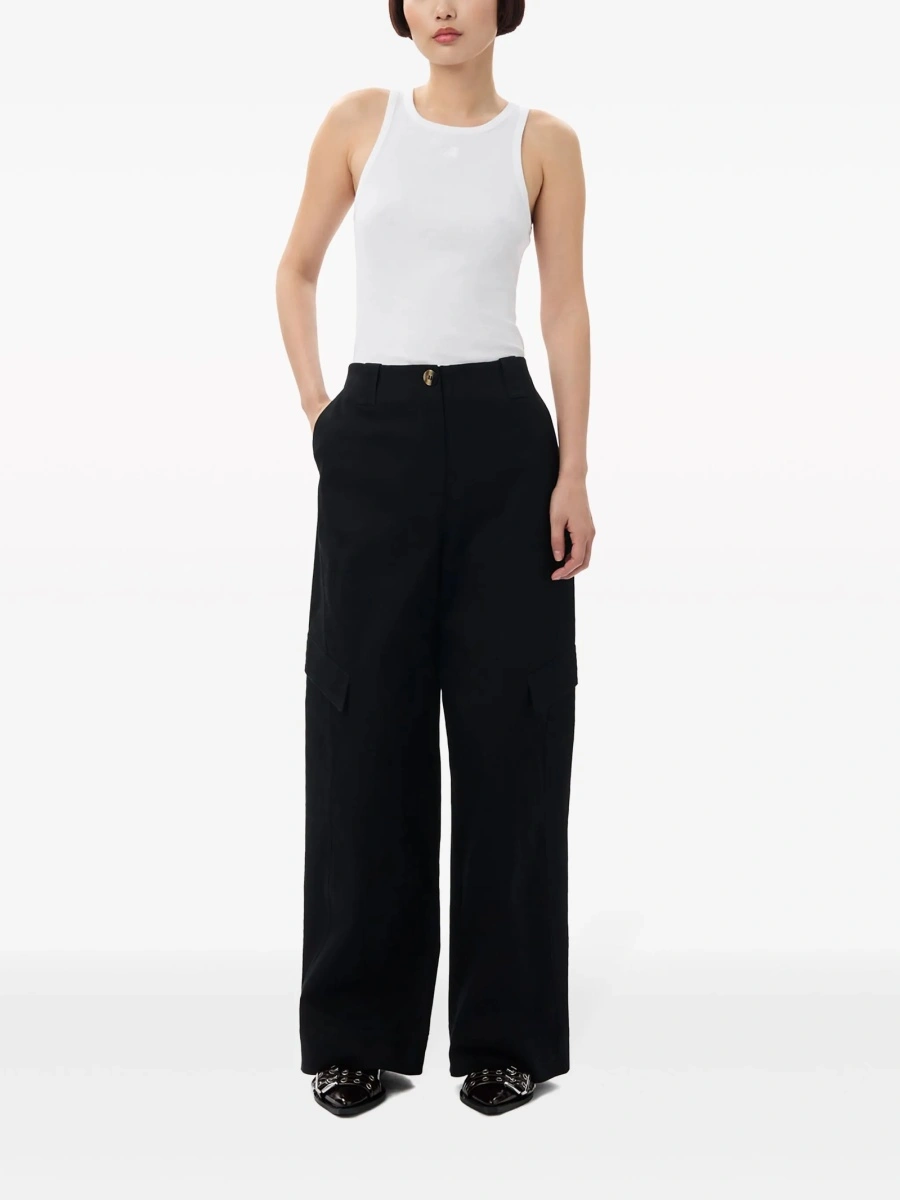Pantaloni drepti Ganni negri - Img 2