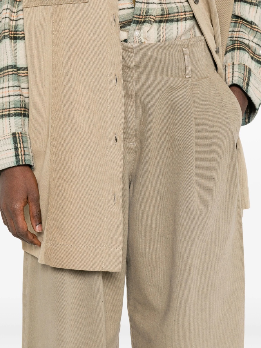 Pantaloni drepti Golden Goose verzi din bumbac si fibre - Img 5
