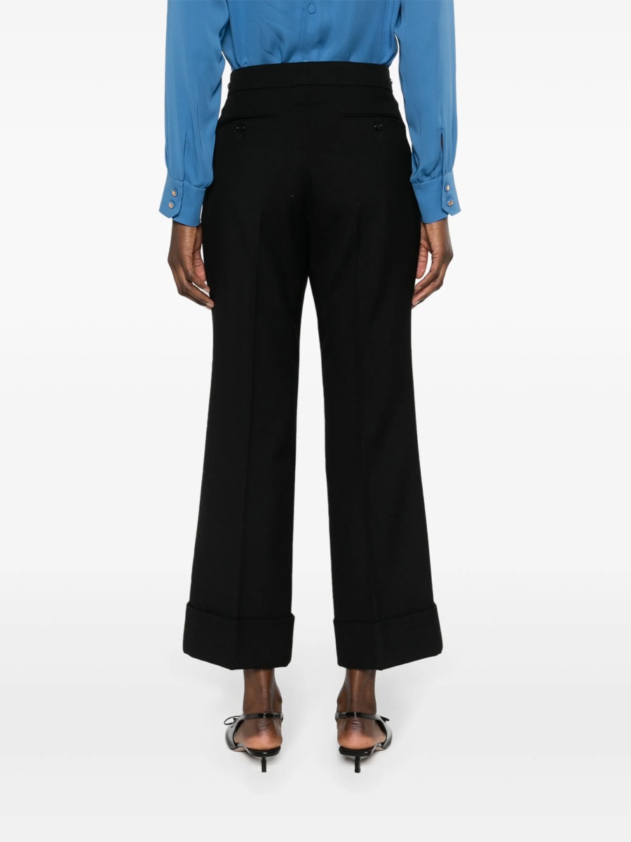 Pantaloni drepti Gucci Horsebit negri din lana - Img 4
