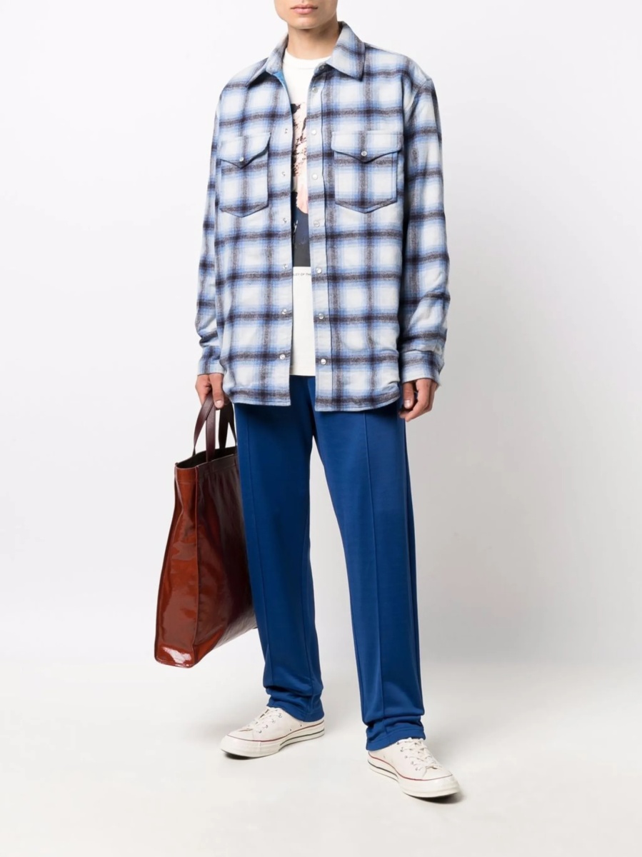 Pantaloni drepti Isabel Marant albastri din bumbac organic si polyester - Img 2