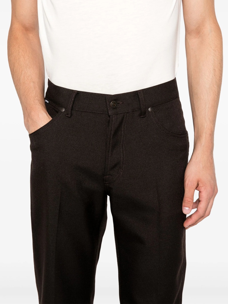 Pantaloni drepti Tom Ford maro din lana si polyester - Img 5