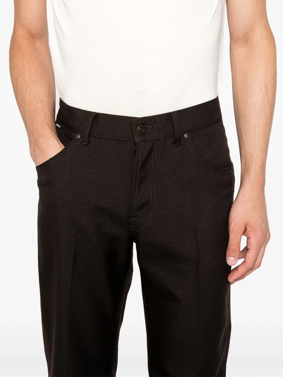 Pantaloni drepti Tom Ford maro din lana si polyester - Img 5