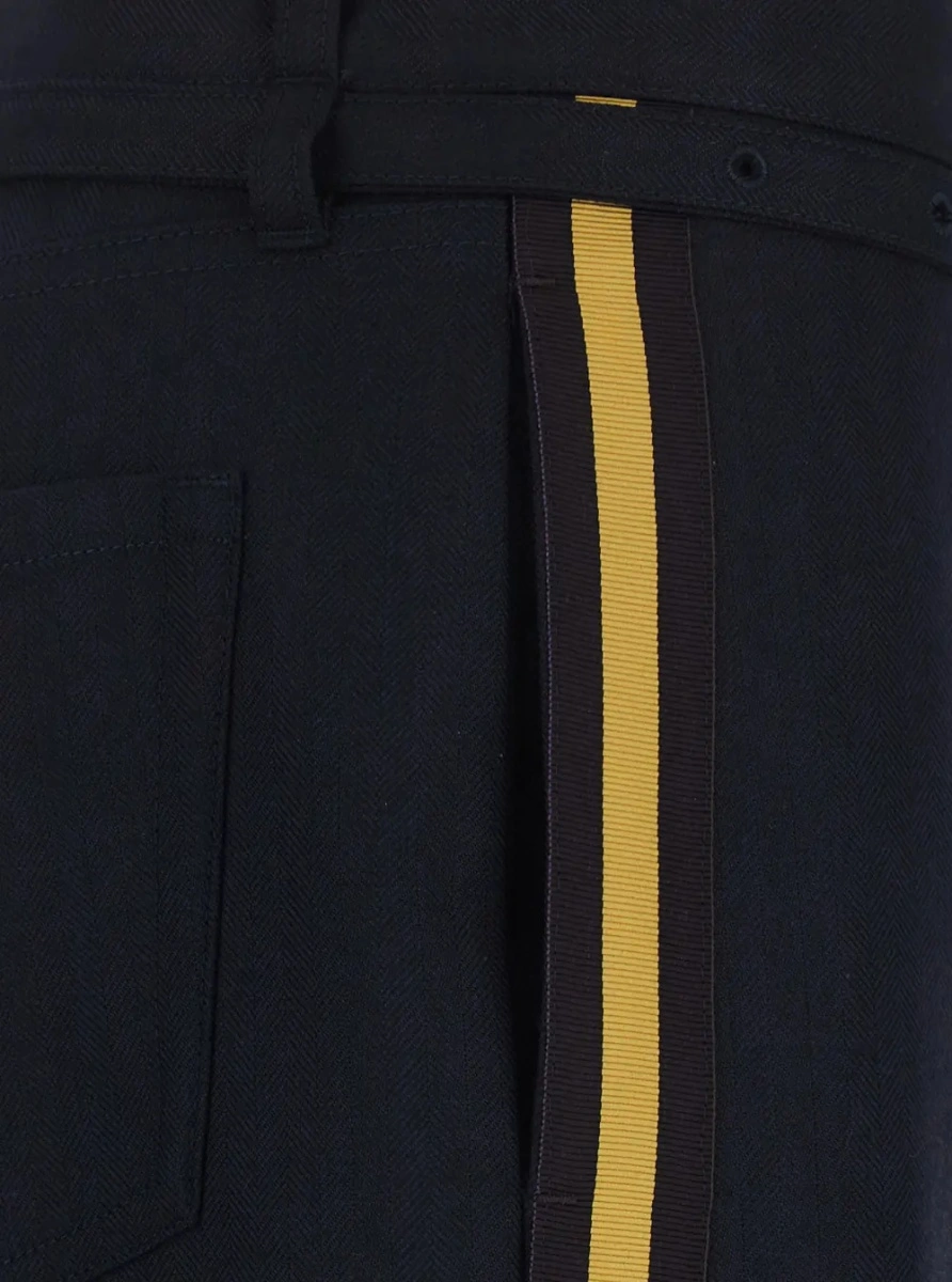 Pantaloni Dries Van Noten albastri din lana 'Persy' - Img 3