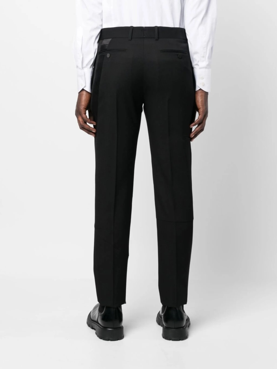 Pantaloni eleganti Alexander McQueen negri din lana si matase - Img 4