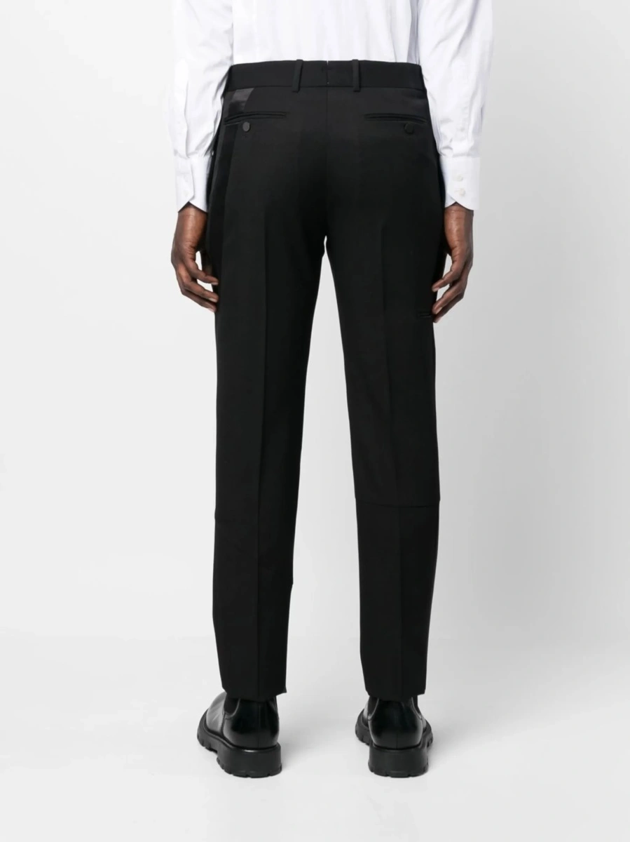 Pantaloni eleganti Alexander McQueen negri din lana si matase - Img 4