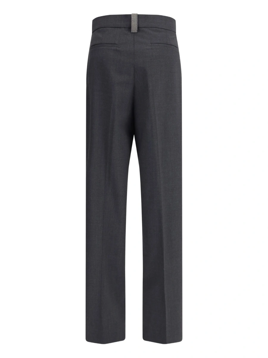 Pantaloni eleganti Fabiana Filippi gri din matase si poliamida - Img 2