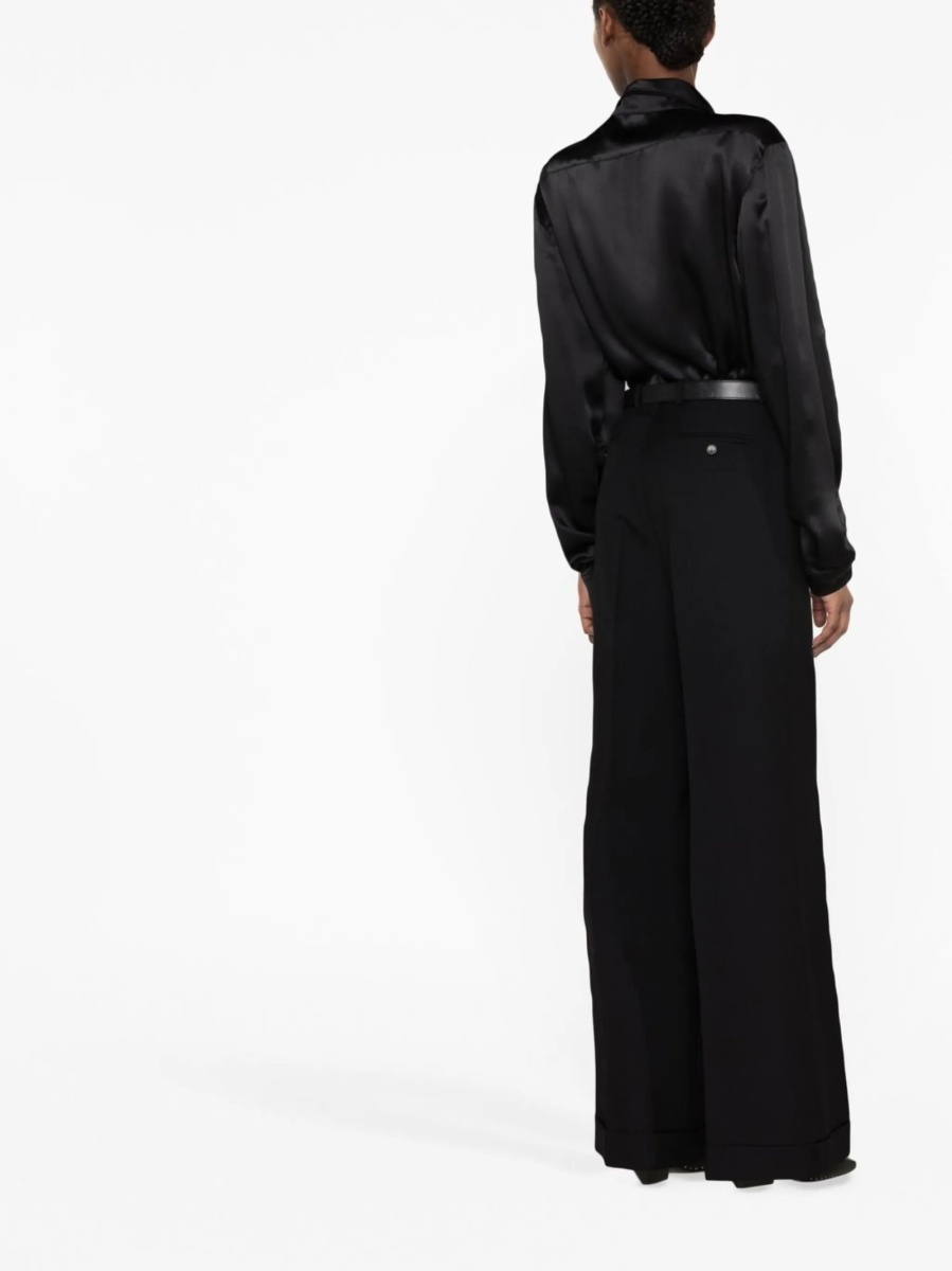 Pantaloni eleganti Gucci negri din lana - Img 4