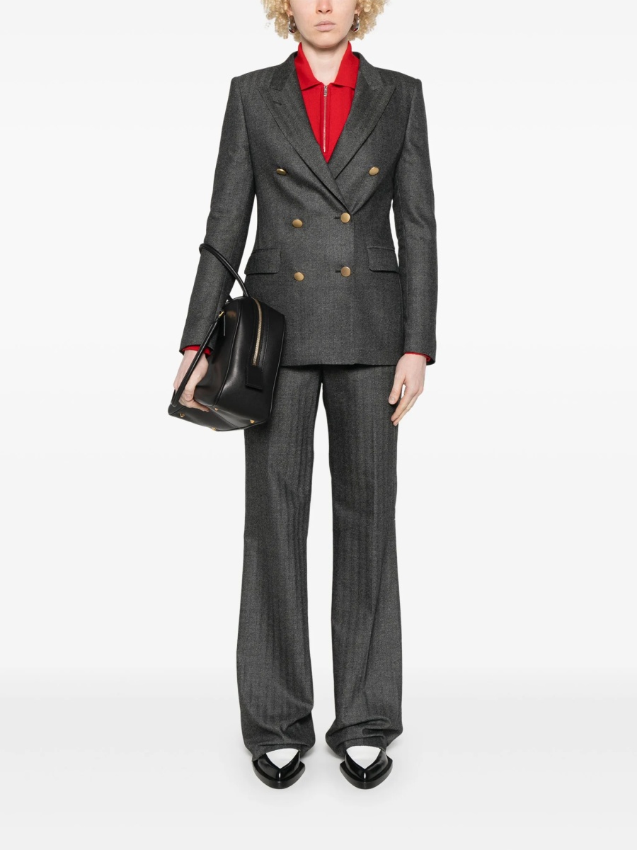Pantaloni eleganti Tagliatore gri din elastan si casmir - Img 2