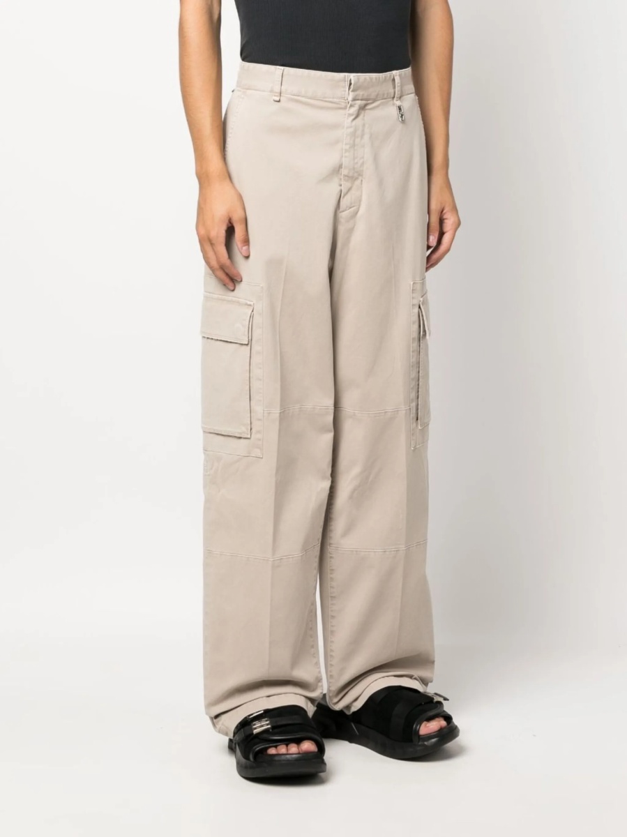 Pantaloni evazati Fendi neutri - Img 3