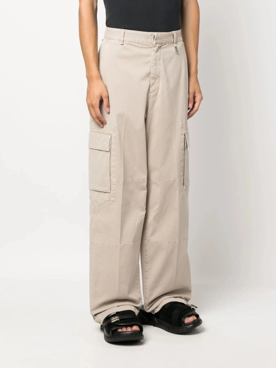 Pantaloni evazati Fendi neutri - Img 3