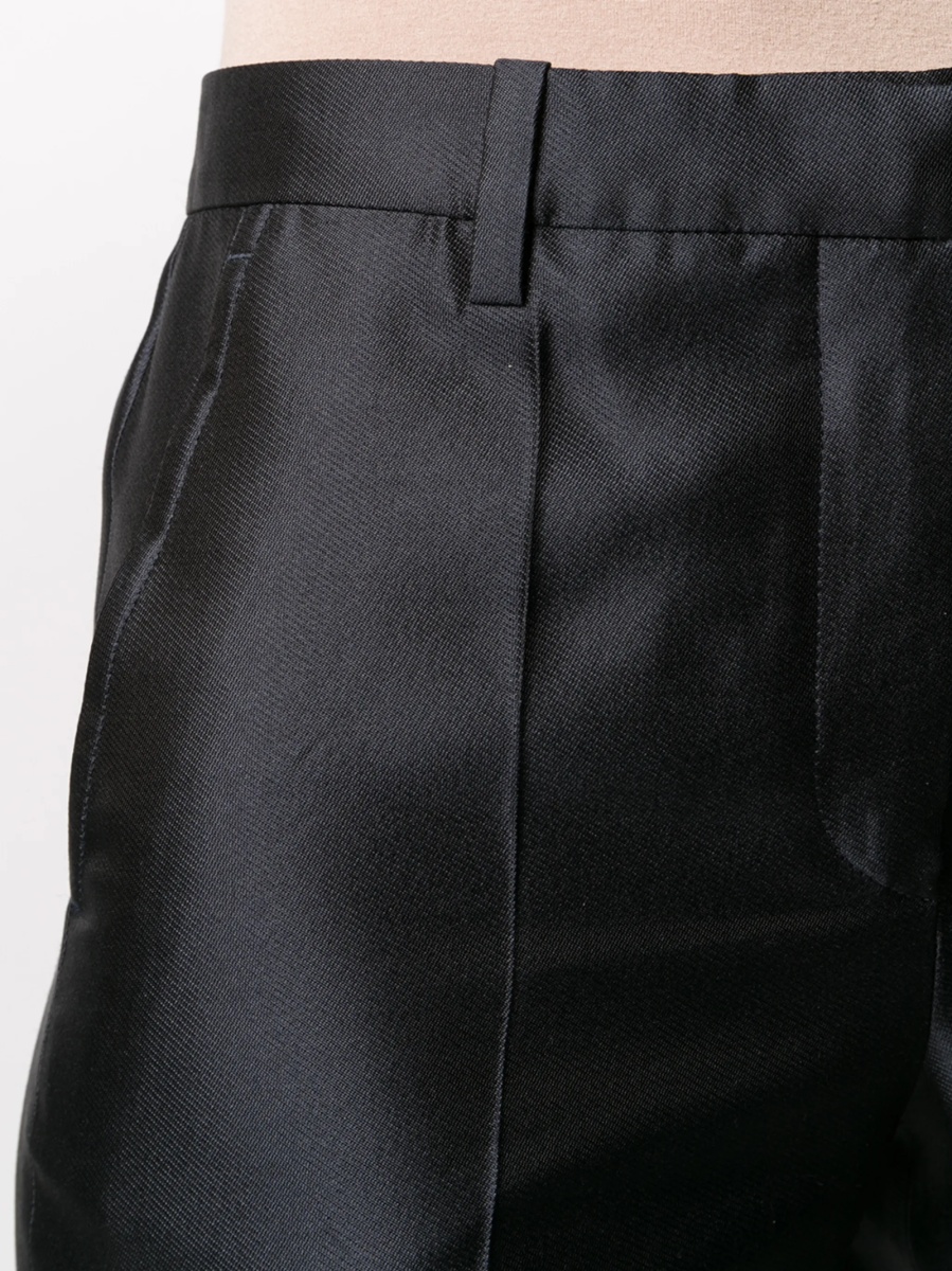 Pantaloni evazati Givenchy albastri din matase si lana - Img 5